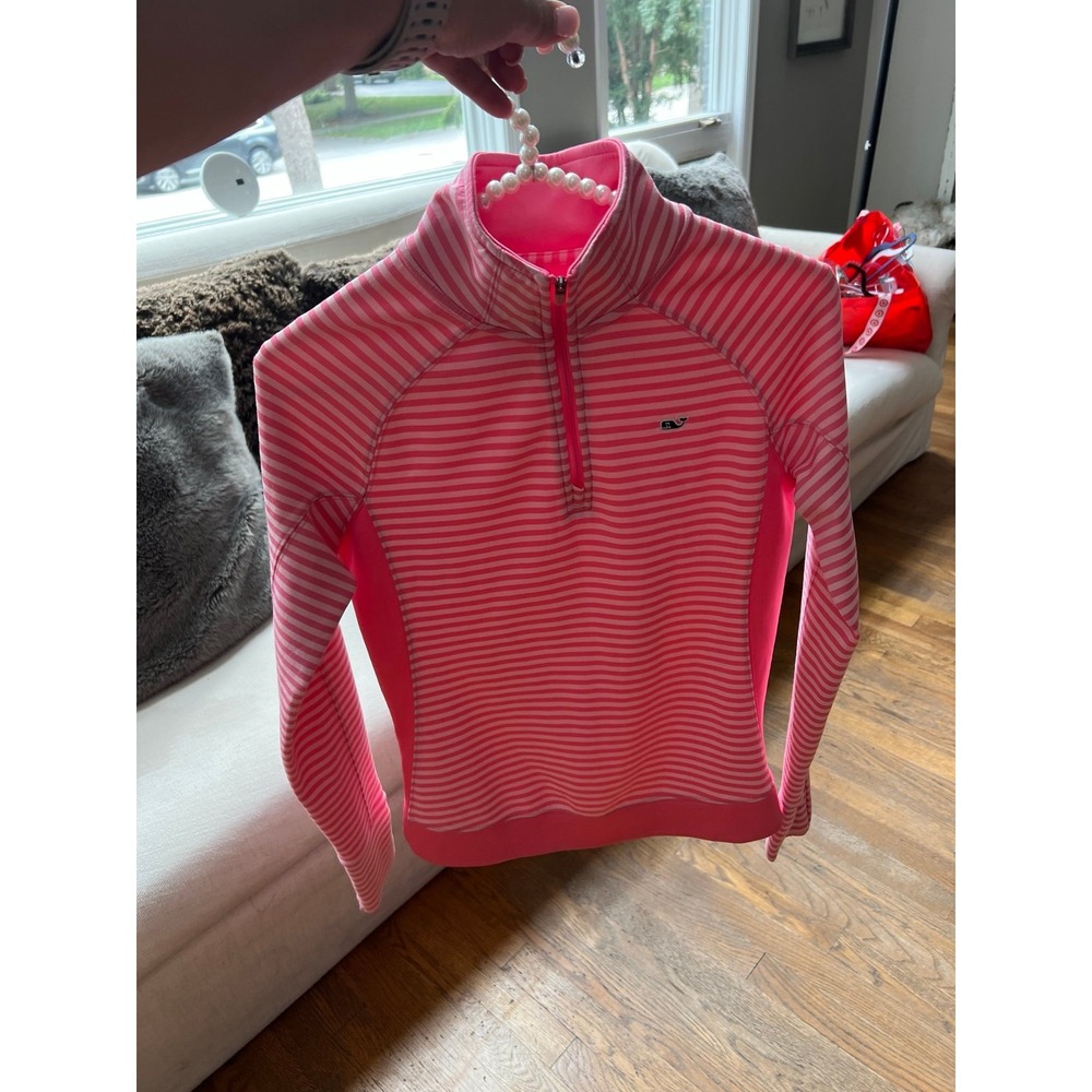 Vineyard Vines‎ Jacket Womens XXS pink Striped 1/2 Zip Pullover Long Sleeve